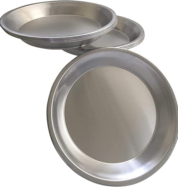 Pie Plate Aluminum Metal 9 Inch pan - Set of 10