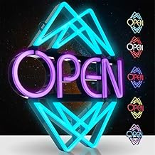 Open Sign for Business with 49 Color Combinations ULTRA BRIGHT LED Neon Sign Visible Day and Night Large Window Sign by Element Lux Signs 20 x 22in