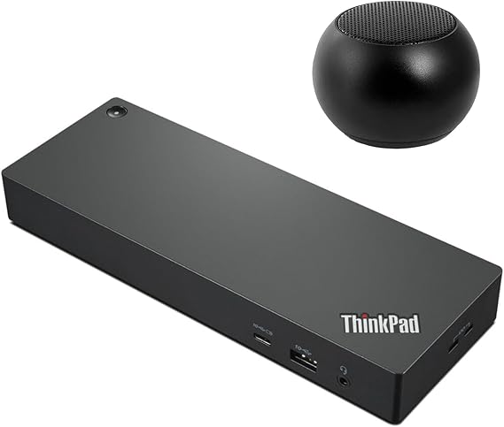 Lenovo ThinkPad Universal Dock and Mini Speaker, for T-Series Gen 1-3, E-Series Gen 1-5, L-Series Gen 1-3, P1 Gen 1-5, P-Series Gen 1-3, X-Series Gen 1-3, X1-Series Gen 8-10, Yoga, Z-Series Gen 1-2