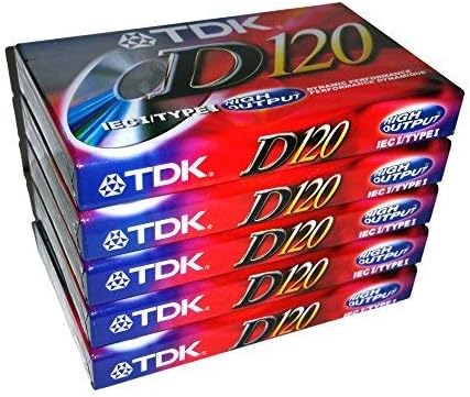 TDK 5 Pack Audio Cassette Tapes - Red, 300 Minutes, Cassette, 5 Count