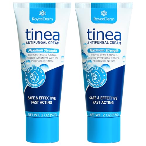 Roycederm Tinea Versicolor Treatment, Athletes Foot Treatment, Ringworm Treatment for Humans, for Tinea Versicolor & Pedis,Fast Healing Anti Fungal Skin Cream - Multi-Functional - Pack of 2