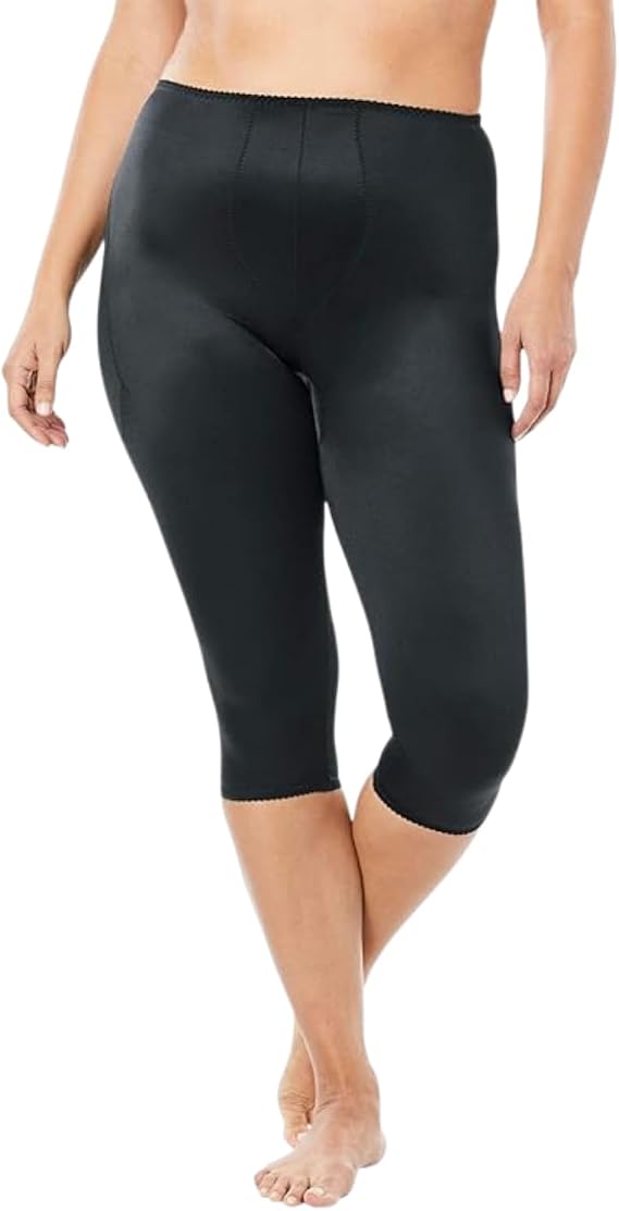 Rago Style 920 | Capri Pant Liner Light Shaping | Satin Four-Way Stretch | Tummy Hip & Thigh Smoothing | Made in USA