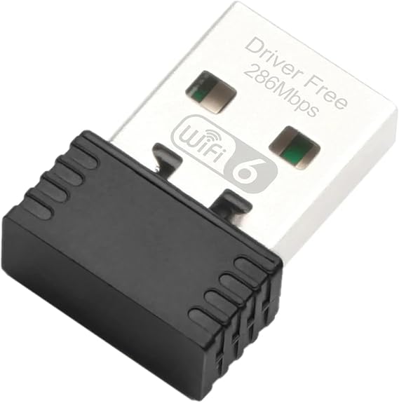 USB WiFi Adapter for Desk PC Laptop Windows 7 10 11, WiFi 6 300Mbps 2.4GHz Wireless Network Receiver, 802.11ax Mini USB Wi-Fi LAN Card, Driver-Free, External Network Card, Black
