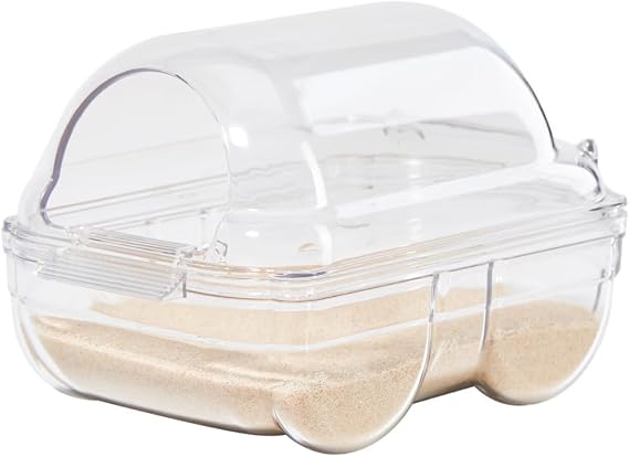 Hamster Sand Bath, Hamster Toilet, Hamster Sand Bathroom, Container Small Animal Sauna Sandpit for Syrian Dwarf Hamster Gerbil Rat Chipmunk (XS (14 * 9 * 8.5 cm))