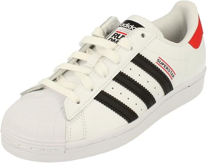 Adidas Originals Superstar Junior Trainers Sneakers, White Black Red Fy4054, 23.5 cm