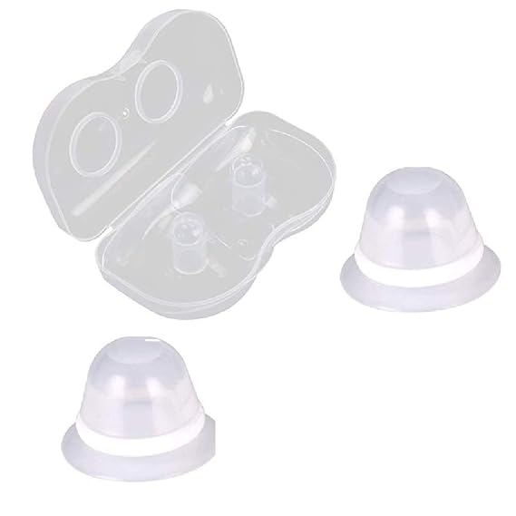Nipplesuckers Nipple Corrector for Flat Inverted Nipples for Breastfeeding Newborn Babay Mother or Women Suck Breast Silicone with Clear Case 1Pair