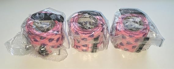 ANDOVER CO-FLEX NL 2"x5Yds Neon Pink / Purple Hearts 3-PACK Cohesive Flexible Elastic Latex Free Bandage Compression Self Adherent Wrap For Kids Children Animals Pets Cats Dogs Horses 5200HT