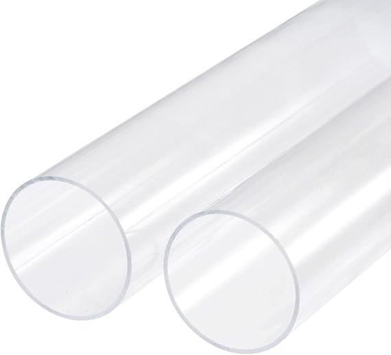 2Pcs Acrylic Pipe Clear Rigid Round Tube 56mm ID 60mm OD 305mm for Lamps and Lanterns, Water Cooling System