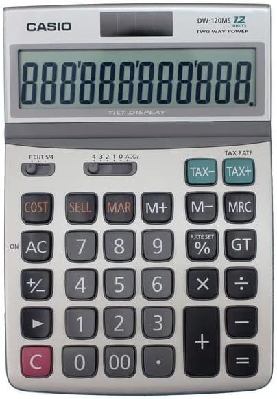 Casio DW-120MS Oynar Başlıklı 12 Hane Masa Üstü Hesap Makinesi