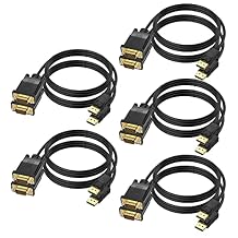 DisplayPort to VGA Cable 3 Ft, 10-Pack Display Port DP to VGA Adapter Cord Male to Male HD Video 1080P for Computer, Monitor, TV, Projector