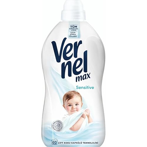 Vernel Max Sensitive Alerjik Ciltler için Boya İçermeyen 60 Yıkama Konsantre Çamaşır Yumuşatıcısı 1 x 1440 mL