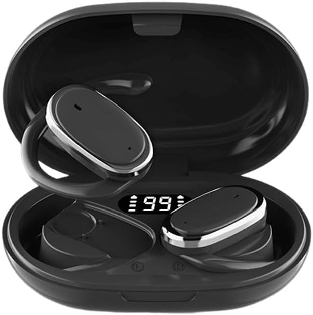 Bluetooth 6.0 Headphones,Open Ear Earbuds,Air Conduction,360-Degree Panoramic Sound Headsets,DT4.0 Without Sound Loss,LED Display,IPX8 Waterproof,Wireless Earphones for Meeting,Driving,Traveling