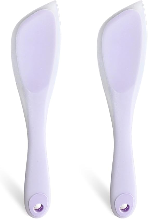 Spatulas Silicone Heat Resistant, Cooking Spatula for Nonstick Cookware, Cake Cream Batter Baking Scrapers for Stirring, Mixing, Scraping and Spreading, Egg, Cake and Burger (Purple, 2)