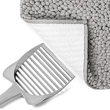 CatGuru Litter Scoop (Gray) and Medium Litter Mat (Gray/Heavy-Duty)
