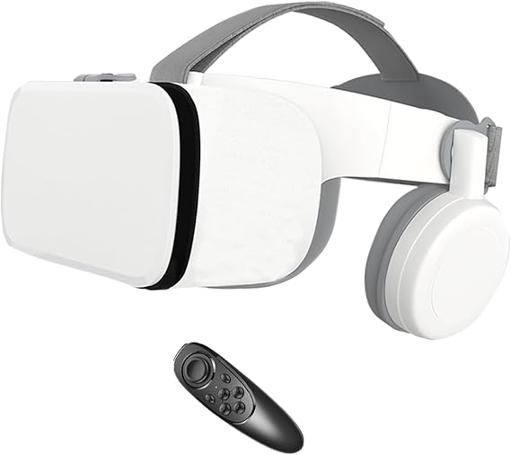 VR Headset – 3D Virtual Reality Goggles with Bluetooth Headset, Virtual Reality Headset, VR Headset for Children, Compatible with iOS/Android for Films and Games
