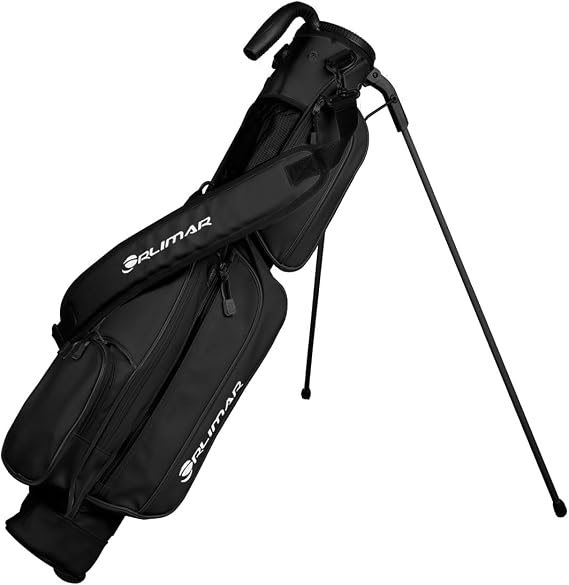 Orlimar Pitch 'N Putt Elite Sunday Golf Bag with Stand | Synthetic Leather, Lightweight, Small, Carry Handle, Rain Hood Cover, For A Few Clubs, Par 3, Driving Range, Men & Women