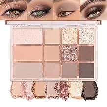 SUAKE Nude Pink Eyeshadow Palette, Matte & Shimmer, High Pigmented 12 Colors Brown Purple Eye Shadow Primers for Eye Makeup, Korean Powder Palet de sombras de ojos (01# Caramel Brown)