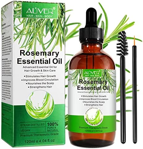 Rosmarinöl Haare 120ML Ätherisches Rosmarinöl für Haarwuchs 120ML Rosemary Oil for Hair Natürliches Nährt die Kopfhaut Verwendung im Diffusor oder auf Haut und Haar (120 ml)