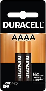 Duracell AAAA 1.5V Ultra Photo Alkaline Batteries, 2 Count Pack, AAAA 1.5 Volt Alkaline Battery, Long-Lasting for Cameras, Glucose and Blood Monitors, and More