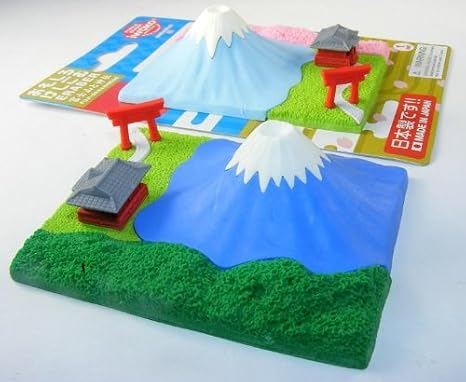 Iwako Light Blue Fuji Mountain and Shrine in Pink Spring Forest Japanese Erasers set from Japan