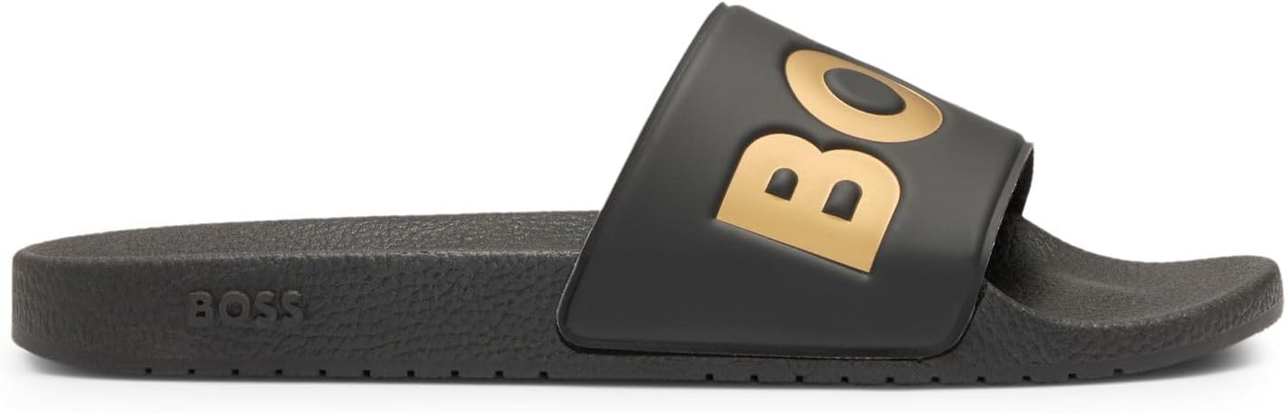 BOSS Men's Aryeh Slid Made in Italy Slides with Large Logo Detail Size