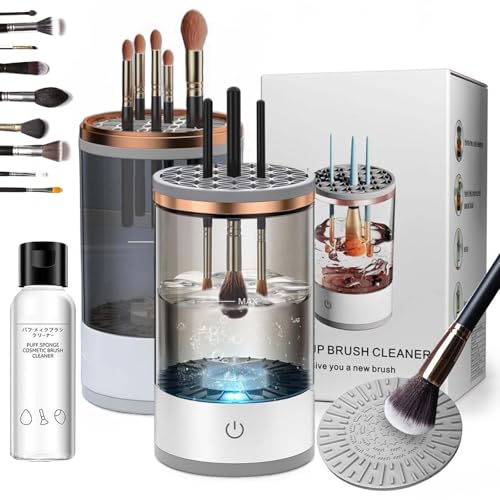 Cosmetic Brush Cleaner, Electric Makeup Brush Cleaner - Automatic Spinning Cosmetic Tool for Deep Cleaning All Types of Brushes Set 2PCS,Plug-in