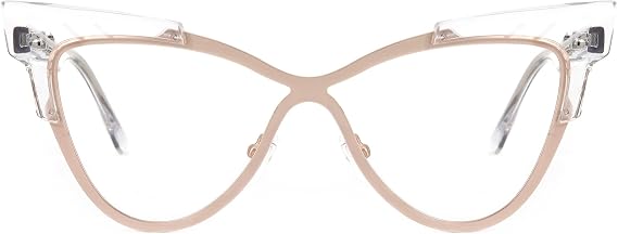 Zeelool Oversized Cat Eye Glasses Frame with Non-prescription Clear Lens Fashion Eyewear Glasses for Women