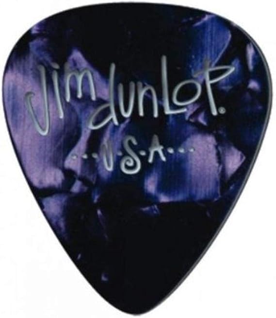 Dunlop 483P13TH Classic Celluloid Purple Pearloid Guitar Picks, Thin, 12-Pack