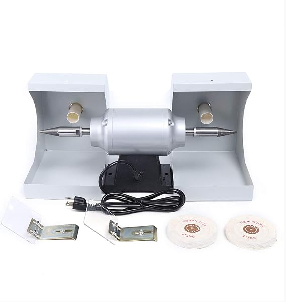 110V 550W Polishing Machine, Double Top Polisher 3000RPM Dental Laboratory Lathe Buffing Grinder Electric Dual Polishing Machine for Polishing & Burnishing Casting