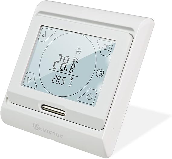KETOTEK Programmable Room Thermostat for Water Underfloor Heating 3A 230V
