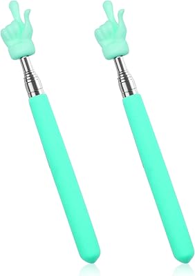 2 Pcs Telescopic Teachers Pointer for Classroom, Extendable Hand Pointer Finger Pointer Stick, Mini Retractable Classroom Pointer for Elementary School Kindergarten Teacher, Classroom SuppliesGreen
