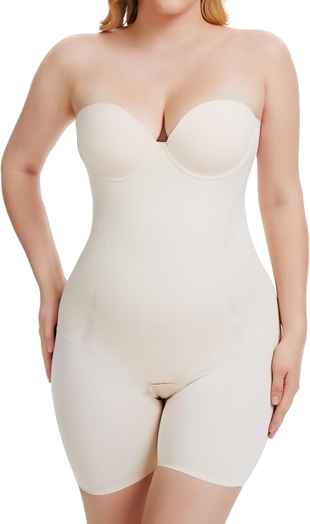 Decorus Strapless Shapewear Bodysuit For Women: Strapless Body Shaper