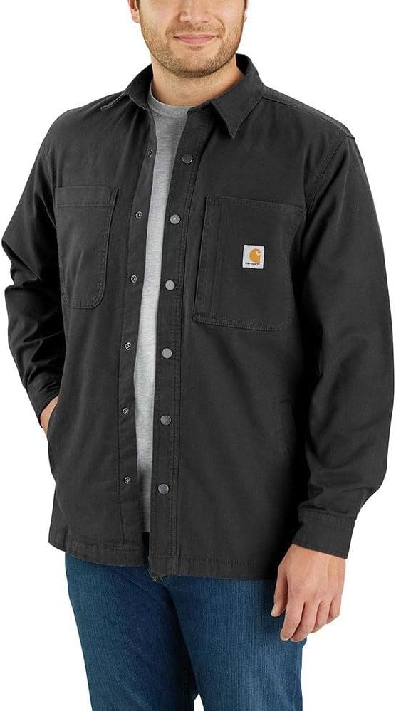 Carhartt Jac Men's Rugged Flex Relaxed Fit Canvas Fleece Lined Snap Front Shirt