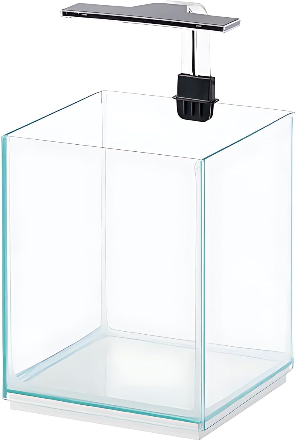 Ferplast TONGA 20-9,5L - LED Lambalı Cam Akvaryum, Dokunmatik Düğmeli Kısma Fonksiyonu, 4 mm Kalınlığında Cam, Çıkarılabilir Kapak, Ahşap Taban, 22 x 22 x y 36 cm
