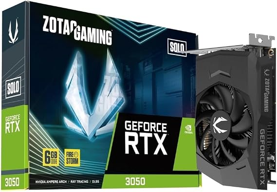 ZOTAC GAMING GEFORCE RTX 3050 6GB SOLO GDDR6 Single Fan Graphics Card ZT-A30510G-10L VD8802