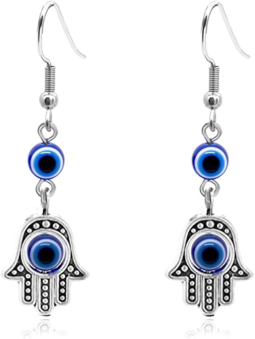 Evil Eyes Earrings for Women Fashion Blue Turkish Eyes Rhinestone Dangle Earring for Women Protect Jewelry