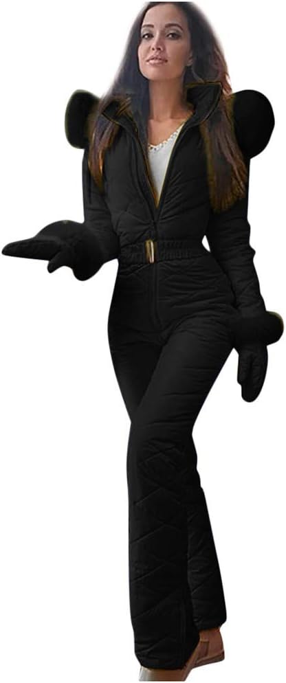 Thick Women Zipper Skisuit Ski Suit Sports Outdoor Snowboard Casual Fashion Womens Denim Jumpsuit for Women