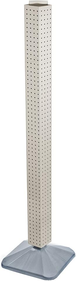 Azar Displays 700225-WHT Standard Interlocking Pegboard Tower, White Solid