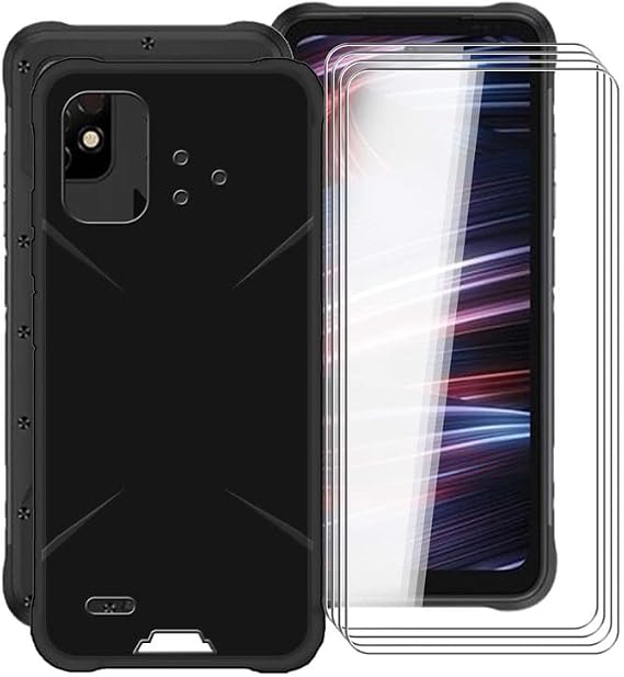 Phone Case for Umidigi Bison GT2 Pro 5G (6.5") with [4 X Tempered Glass Screen Protector], Ultra-thin Shockproof X Anti-fingerprint Soft TPU Gel Case for Umidigi Bison GT2 Pro 5G - Black