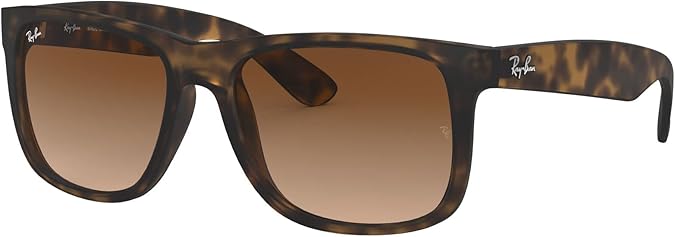 Ray-Ban RB4165 Justin Sunglasses, Rubber Light Havana/Poly Brown Gradient, 55mm