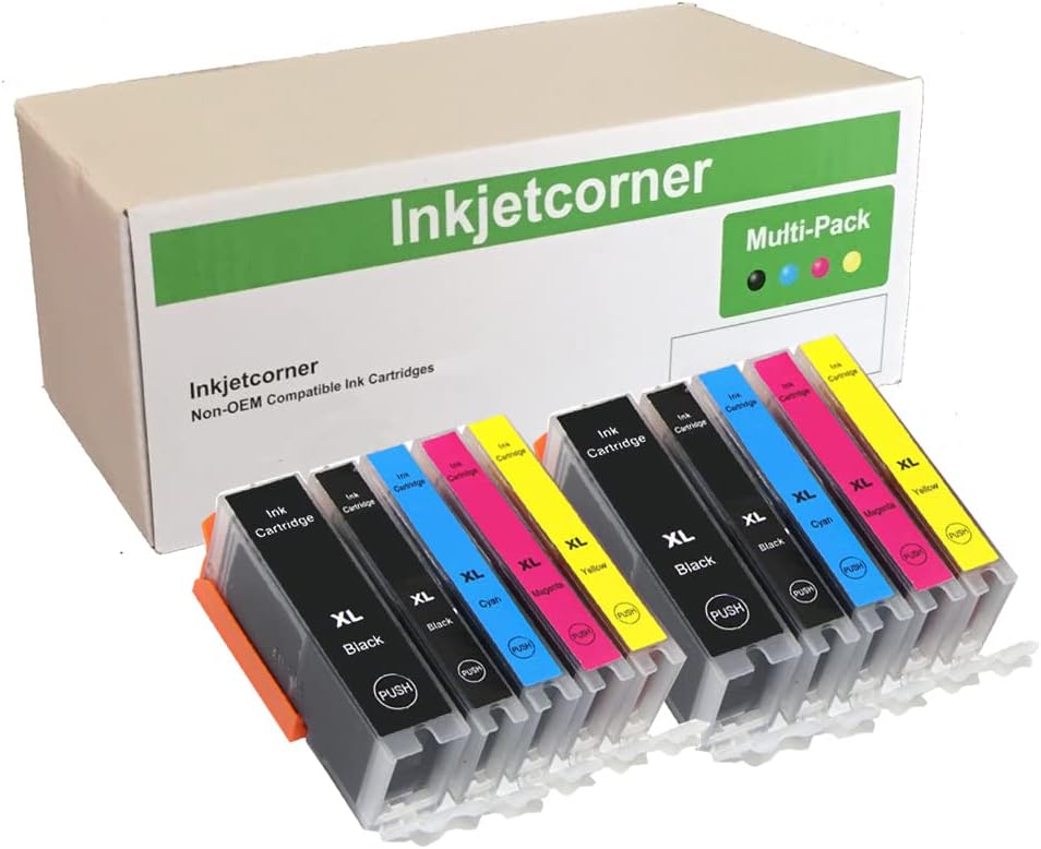 Inkjetcorner Compatible Ink Cartridges Replacement for use with iX6820 MX920 MG5620 MG6620 MG6600 iP7220 2 Big Black 2 Small Black 2 Cyan 2 Magenta 2 Yellow, 10-Pack