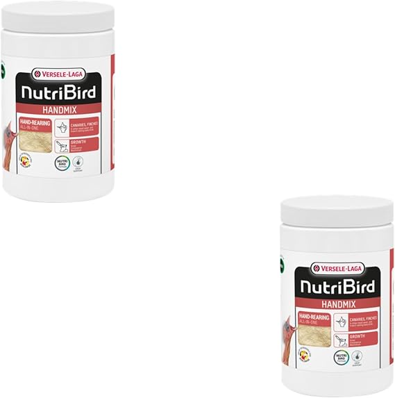 Versele-Laga NutriBird Handmix | Twin Pack | 2 x 500g | Hand Rearing Food for Small Seed and Insectivorous Birds | Contains Intestinal Flora Stabilisers and Prebiotics
