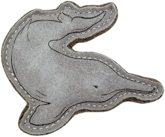 Yeti Premium Leather Dog Toy, Natural Ethically Sourced, River Dolphin