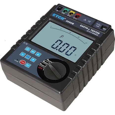 ETCR3000B High Accurate2/3/4 Wire Earth Voltage Resistance Soil Resistivity Tester,Measuring Range: 0.00~30.00k Testing Voltage: 0.0~600V AC(ETCR3000B)