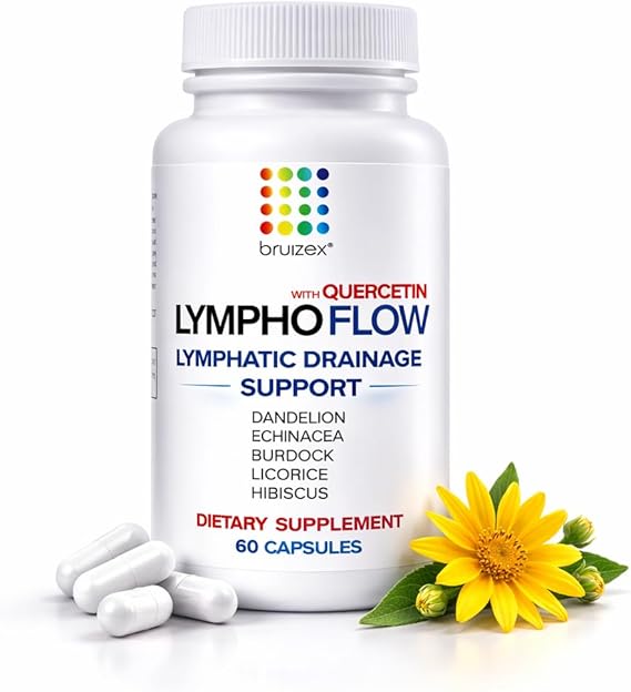 Bruizex Lympho Flow Lymphatic Drainage Supplement,Quercetin Support,60 Caps