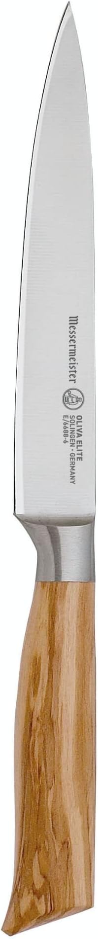 Messermeister Oliva Elite 6 Utility Knife - Fine German Steel Alloy Blade & Natural Mediterranean Olive Wood Handle - Rust Resistant & Easy to Maintain