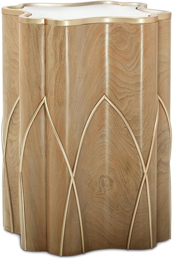 Michael Amini Villa Cherie Chairside Table - Caramel
