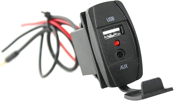 ULTECHNOVO Aux Adapter for Car, 12V Car Audio Accessories 3.5mm Jack AUX/USB Socket Adapter, Dual Charging Ports for, Hands-Free Calling