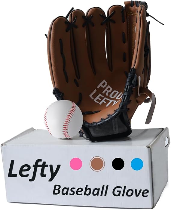 Urby Left Handed Baseball Glove for Entry-Level Adult Baseball | Lefties Only, Left Hand Throw, Right Hand Catch, First Baseman & Infielder Mitt, 9" ball included, Leather