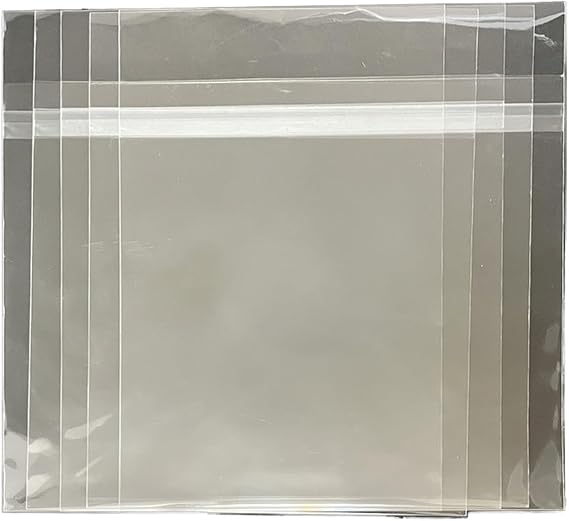 12" Resealable Record Outer Sleeves, 3 mils Thick Clear Professional Vinyl Record Storage Protector, Vinyl Record Outer Sleeves for Single & Double LP Album Covers-12-3/5"x12-3/5"+1-3/5" Flap(50pcs)